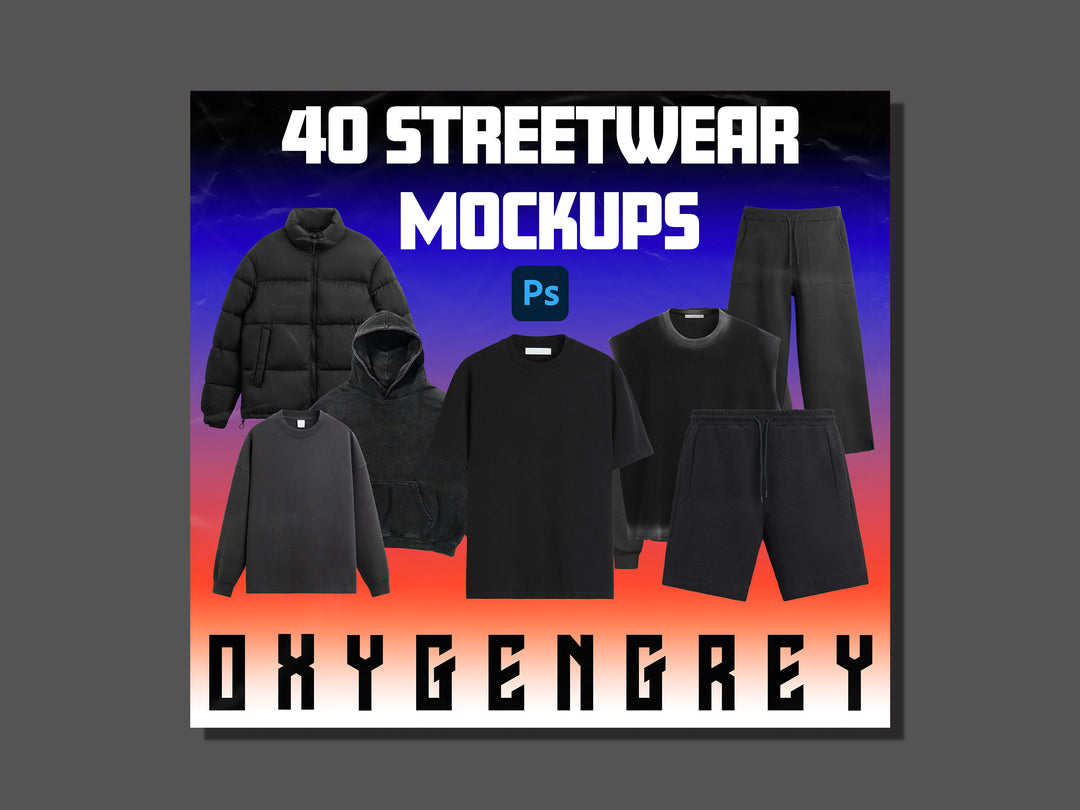 40 Realistic Clothing Mockups Mega Pack