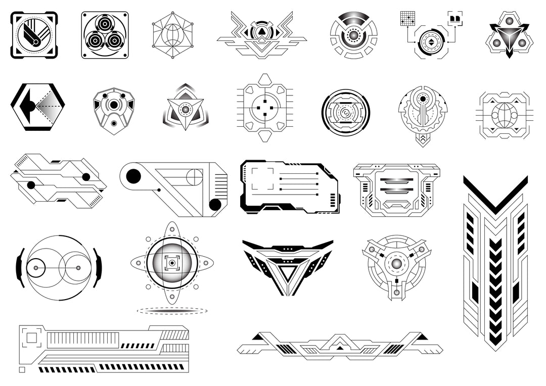 100 Sci-Fi Graphic Elements