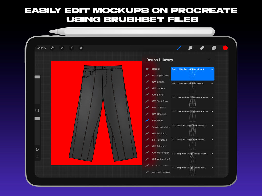 Streetwear mockups for procreate. Procreate Brush set files fashion mockups