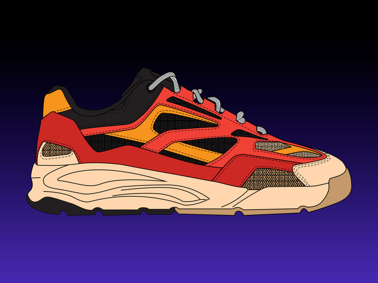 Detailed running shoe mockups for fashion designers and clothing brands. 