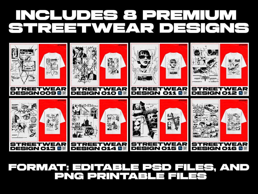 8 Streetwear Designs Pack Volume 2